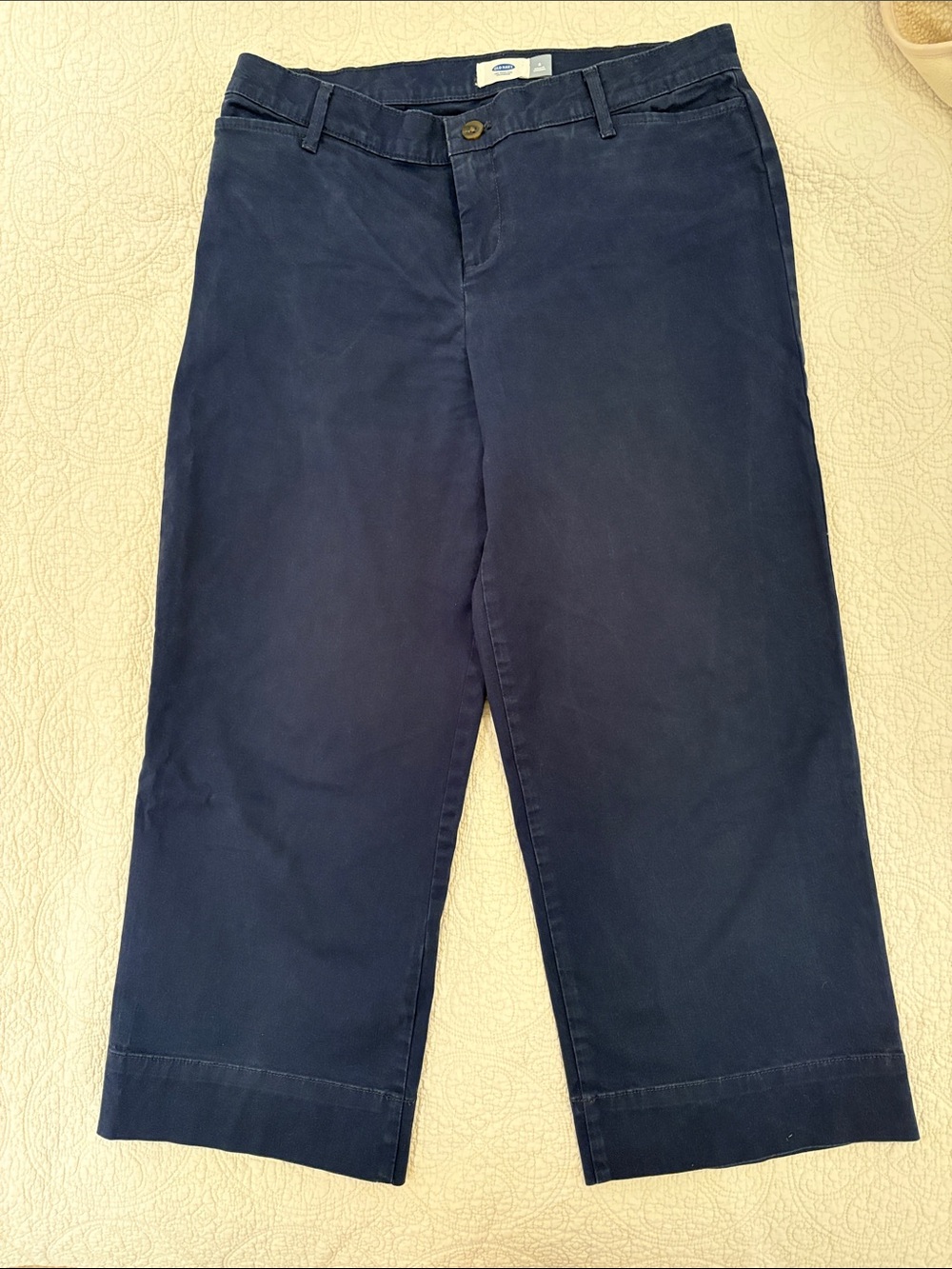 Old Navy Blue Cotton Cropped Chino Pants
